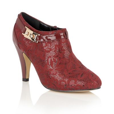 Red floral print 'Jacaranda' shoe boots